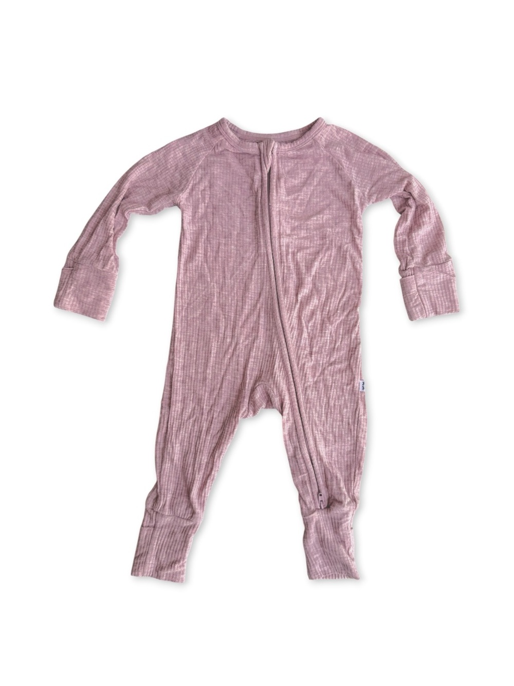 Little Sleepies Bamboo Ribbed Zippy One-Piece in Heathered Mauve - Size 0-3m